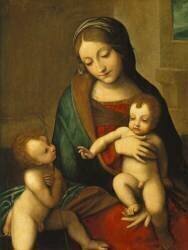 Madonna and Child with the Infant Saint John (Antonio da Correggio) - Muzeo.com
