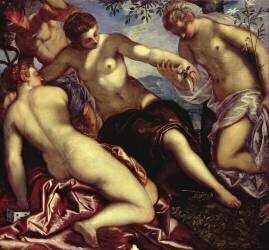 Mercury and the three graces (Tintoretto) - Muzeo.com