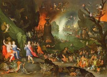 Orpheus with a Harp Playing to Pluto and Persephone in the Underworld (Jan Brueghel the Elder) - Muzeo.com