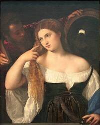 Portrait d'une femme à sa toilette (Tiziano) - Muzeo.com