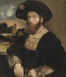 Portrait of a Man Wearing a Black Beret (Dosso Dossi) - Muzeo.com