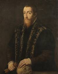 Portrait of a Man with a Skull (Pieter Coecke van Aelst) - Muzeo.com