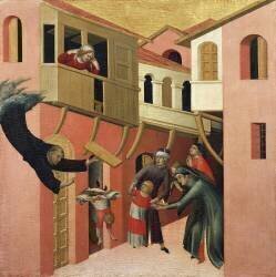 The Miracle of the Baby who fell from the balcony (Simone Martini) - Muzeo.com