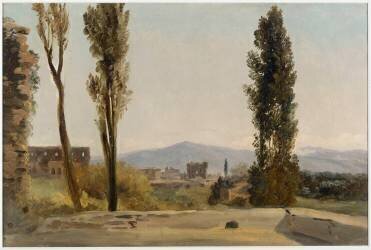A la villa Farnèse : les trois peupliers et le Mont Latium (Pierre Henri de Valenciennes) - Muzeo.com