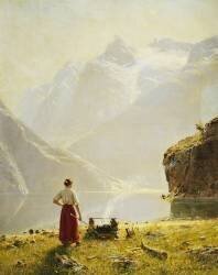 Une journée d'été sur un fjord norvégien (Hans Dahl) - Muzeo.com