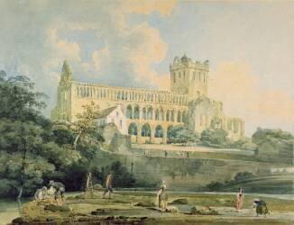Abbaye de Jedburgh depuis la rivière (Thomas Girtin) - Muzeo.com