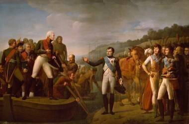 Adieux de Napoléon Ier et d'Alexandre Ier après l'entrevue de Tilsitt, le 9 juillet 1807 (Gioacchino Serangeli) - Muzeo.com