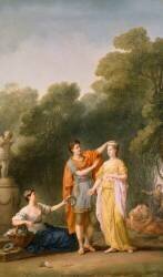 Amant couronnant sa maîtresse (Joseph Marie Vien) - Muzeo.com