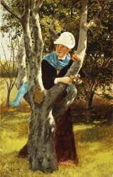Parmi les arbres (John George Brown) - Muzeo.com