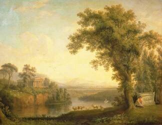 Antique Landscape with Phaeton's Tomb (Jacob-Philippe Hackert) - Muzeo.com