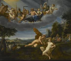 Apollon et Mercure ou l'Allégorie de l'Air (L'Albane) - Muzeo.com