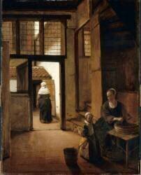 Arrière cour d'une maison hollandaise (Pieter de Hooch) - Muzeo.com