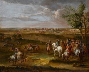 Arrivée de Louis XIV et de Vauban devant Maestricht le 29 juin 1673 (Adam Frans van der Meulen) - Muzeo.com