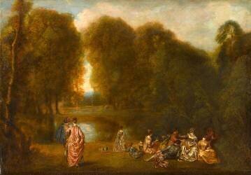 Assemblée dans un parc (Antoine Watteau) - Muzeo.com