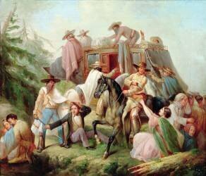 Attaque d'une diligence par des brigands (Antonio Serrano) - Muzeo.com