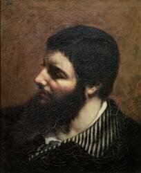 Autoportrait avec col rayé (Gustave Courbet) - Muzeo.com