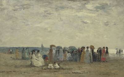 Baigneurs sur la plage de Trouville, Calvados (Eugène Boudin) - Muzeo.com