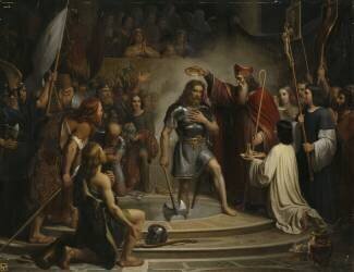 Baptême de Clovis à Reims le 25 décembre 496 (François-Louis Dejuinne) - Muzeo.com