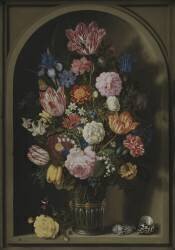 Bouquet de fleurs dans une niche en pierre (Ambrosius Bosschaert) - Muzeo.com