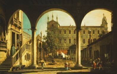 Caprice avec l'Ecole de San Marco, Venise, depuis le Palais Grifalconi-Loredan (Canaletto) - Muzeo.com