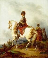 Cavalier sur un cheval blanc (Francesco Casanova) - Muzeo.com