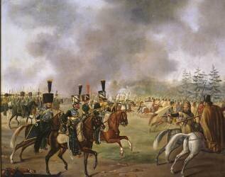 Charge du 5e régiment de chasseurs à cheval contre des Cosaques, vers 1805-1807 (Maximilien Joseph de...) - Muzeo.com
