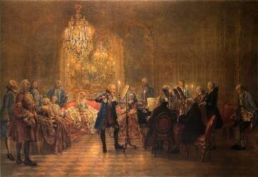 Concert de flûte de Frédéric le Grand à Sanssousci (Adolph von Menzel) - Muzeo.com