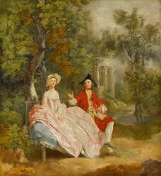 Conversation dans un parc (probablement Gainsborough et sa femme) (Thomas Gainsborough) - Muzeo.com