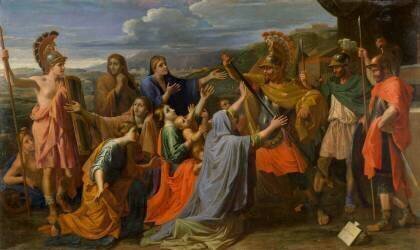 Coriolan vaincu par sa femme et sa mère (Nicolas Poussin) - Muzeo.com