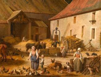 Cour de ferme (Nicolas-Bernard Lépicié) - Muzeo.com