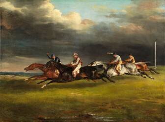 Course de chevaux dit Le Derby de 1821 à Epsom (Théodore Géricault) - Muzeo.com