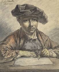 Croquis d'un autoportrait (Georg Friedrich Schmidt) - Muzeo.com