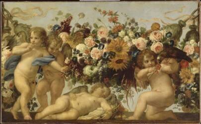 Cupids and Flower Garlands (Carlo Maratta) - Muzeo.com