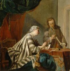 Dame cachetant une lettre (Jean Siméon Chardin) - Muzeo.com