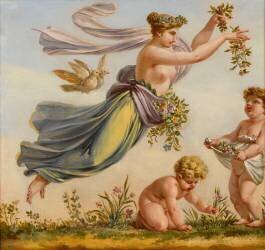 Décor du salon des Saisons de l'hôtel de Lannoy : Le Printemps (Pierre Paul Prud'hon) - Muzeo.com