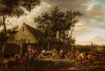 Des paysans dansant dans une auberge (Jan Steen) - Muzeo.com