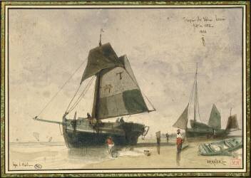 Deux bateaux de pêche (Louis Adolphe Hervier) - Muzeo.com