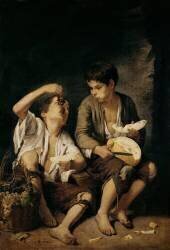 Deux enfants mangeant un melon et des raisins (Bartolomé Esteban Murillo) - Muzeo.com