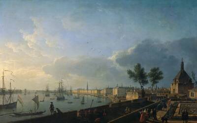 Deuxième vue du port de Bordeaux, prise du château trompette (Joseph Vernet) - Muzeo.com