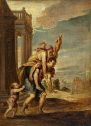 Énée fuyant Troie (David Teniers le Jeune) - Muzeo.com