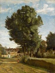 Entrée de village, environs de Beauvais du côté de Voisinlieu (Jean-Baptiste Camille Corot) - Muzeo.com