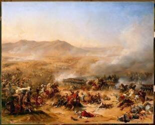 Episode de l'expédition d'Egypte en 1799- Bataille du Mont Thabor remportée par Bonaparte et les généraux Kléber et Junot, 16 avril 1799 (Henri Félix Emmanuel...) - Muzeo.com