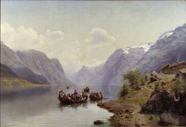 Escorte nuptiale sur le Hardanger Fiord (Johan Fredrik Eckersberg) - Muzeo.com