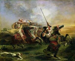 Exercices militaires des Marocains (Eugène Delacroix) - Muzeo.com