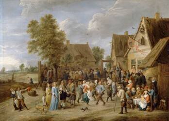 Fête villageoise, avec couple aristocratique (David Teniers le Jeune) - Muzeo.com