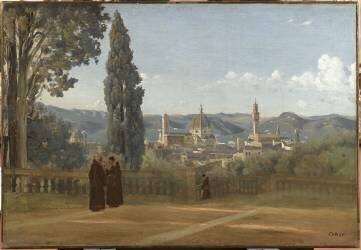 Florence. Vue prise des jardins Boboli (Jean-Baptiste Camille Corot) - Muzeo.com