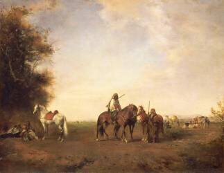 Halte de cavaliers arabes dans la plaine (Eugène Fromentin) - Muzeo.com