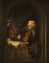 Homme avec un violon (Gérard Dou) - Muzeo.com