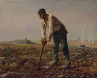 Homme avec une houe (Jean-François Millet) - Muzeo.com