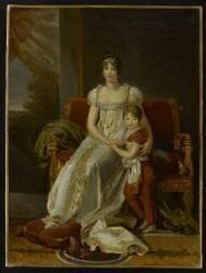 Hortense de Beauharnais, reine de Hollande, représentée en 1806 avec son fils (François Gérard) - Muzeo.com